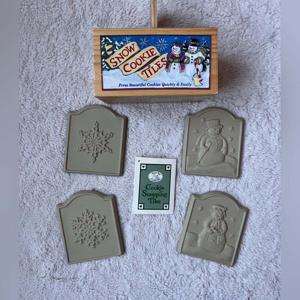 Brown Bag Cookie Art Snow Cookie Stamping Tiles Set of 4